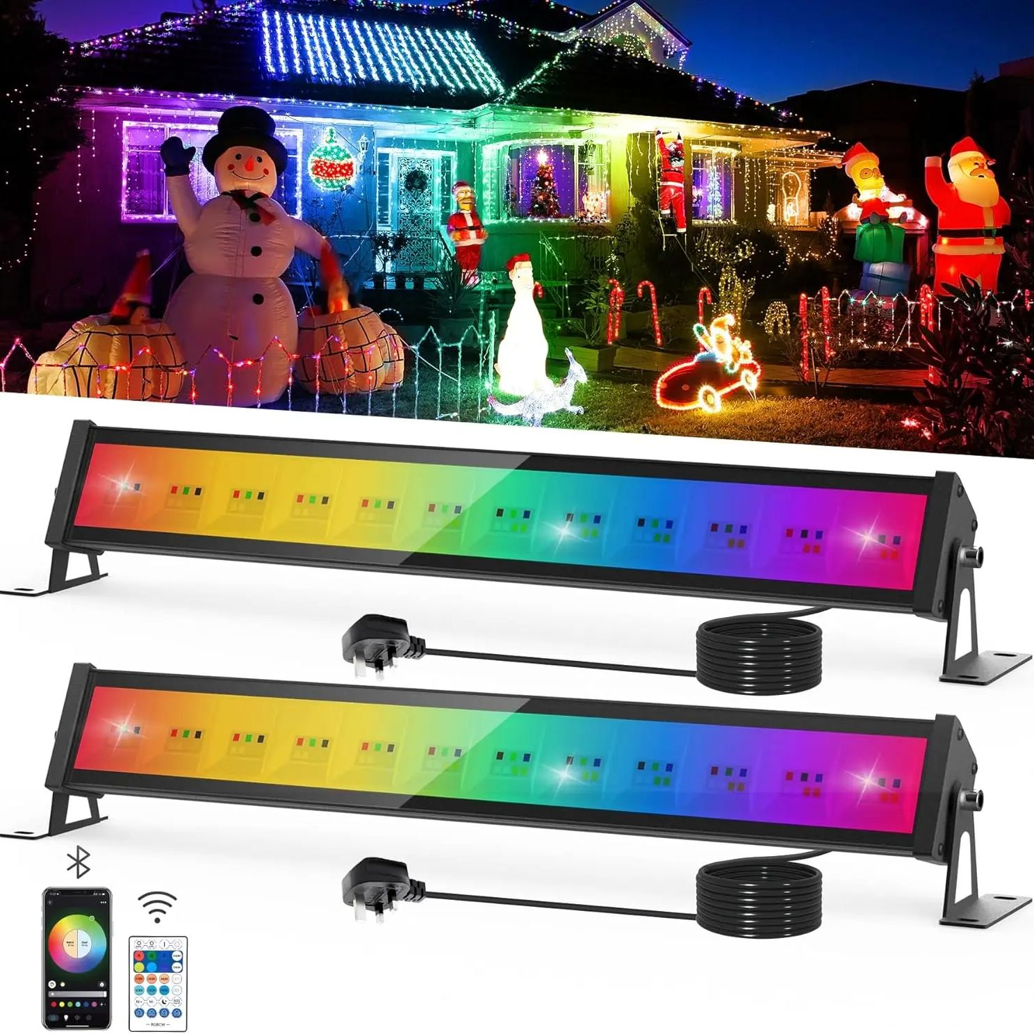 Smart Garden Uk - Barra de holofote led rgb 50w