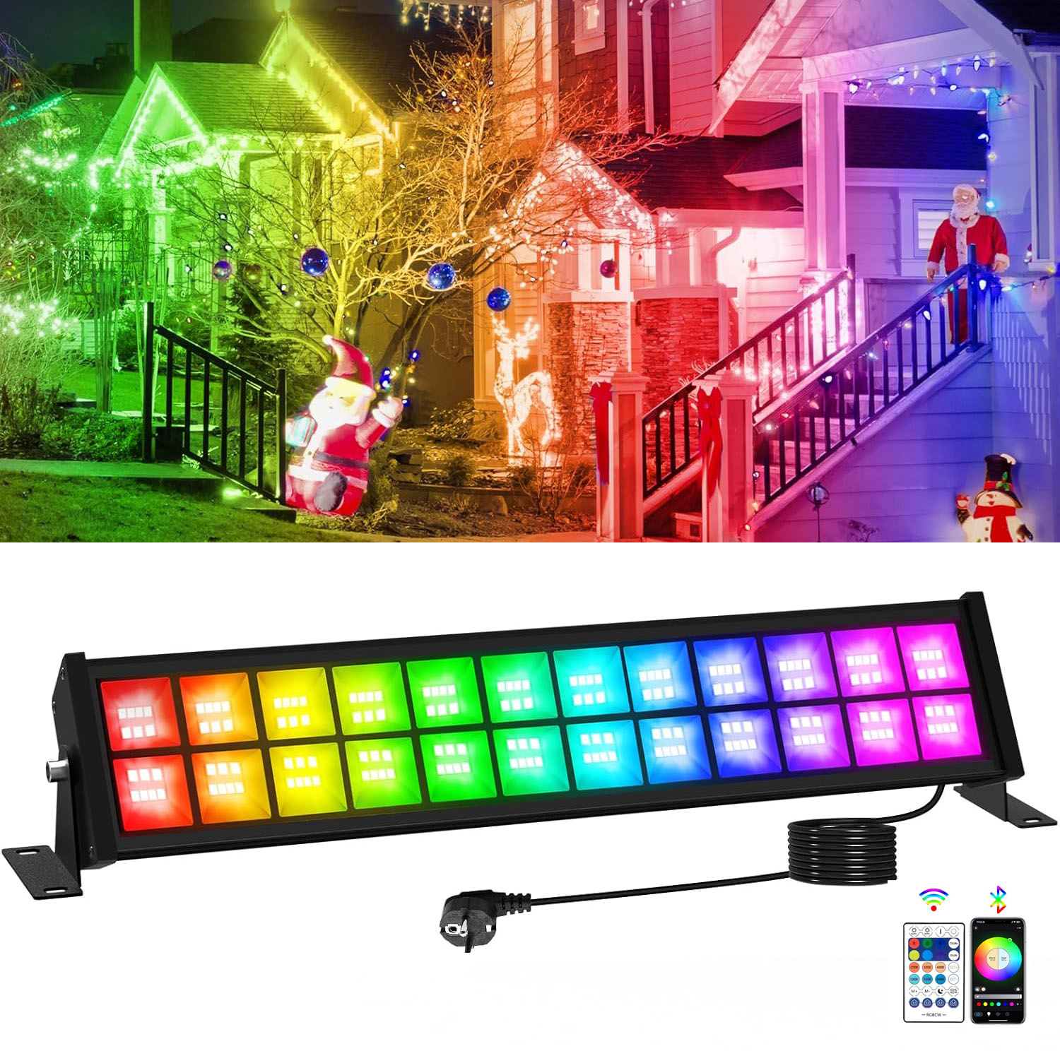 Smart Garden Uk - Barra de holofote led rgb 50/72w,