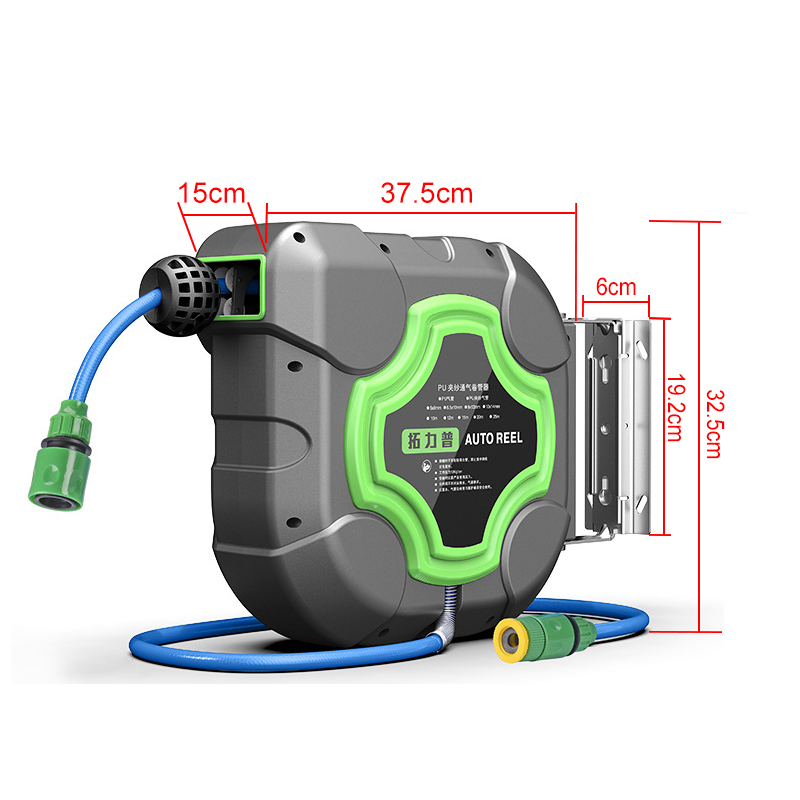 Smart Garden Hose Timer - 10/15/20M Automática Retrátil Mangueira Reel Tambor